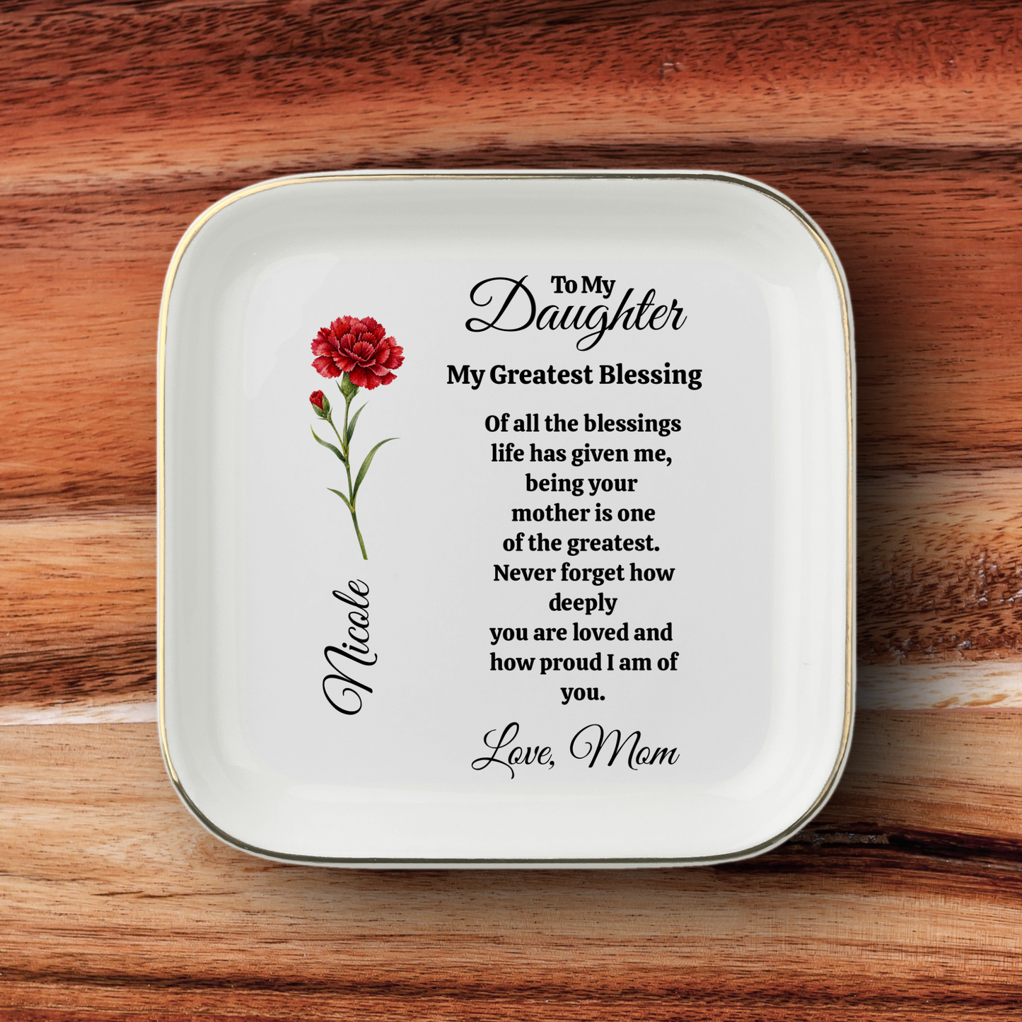 To My Daughter Jewelry Dish