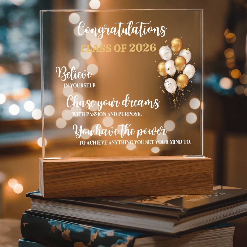 Congratulations Class of 2026 Acrylic Plaque – Graduation Keepsake
