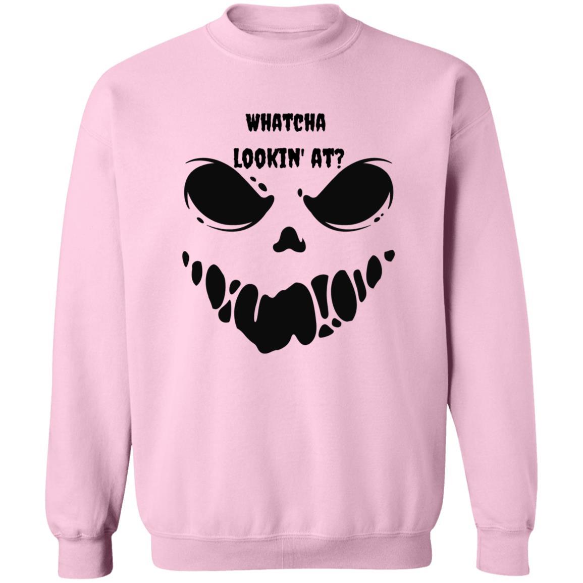 Whatcha Lookin' At? (Halloween) - G180 Crewneck Pullover Sweatshirt - ALL4THEGIFTOFIT