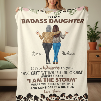 Personalized To My Badass Daughter Blanket