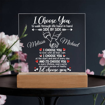 Personalized Couples I Choose You Acrylic Square Plaque