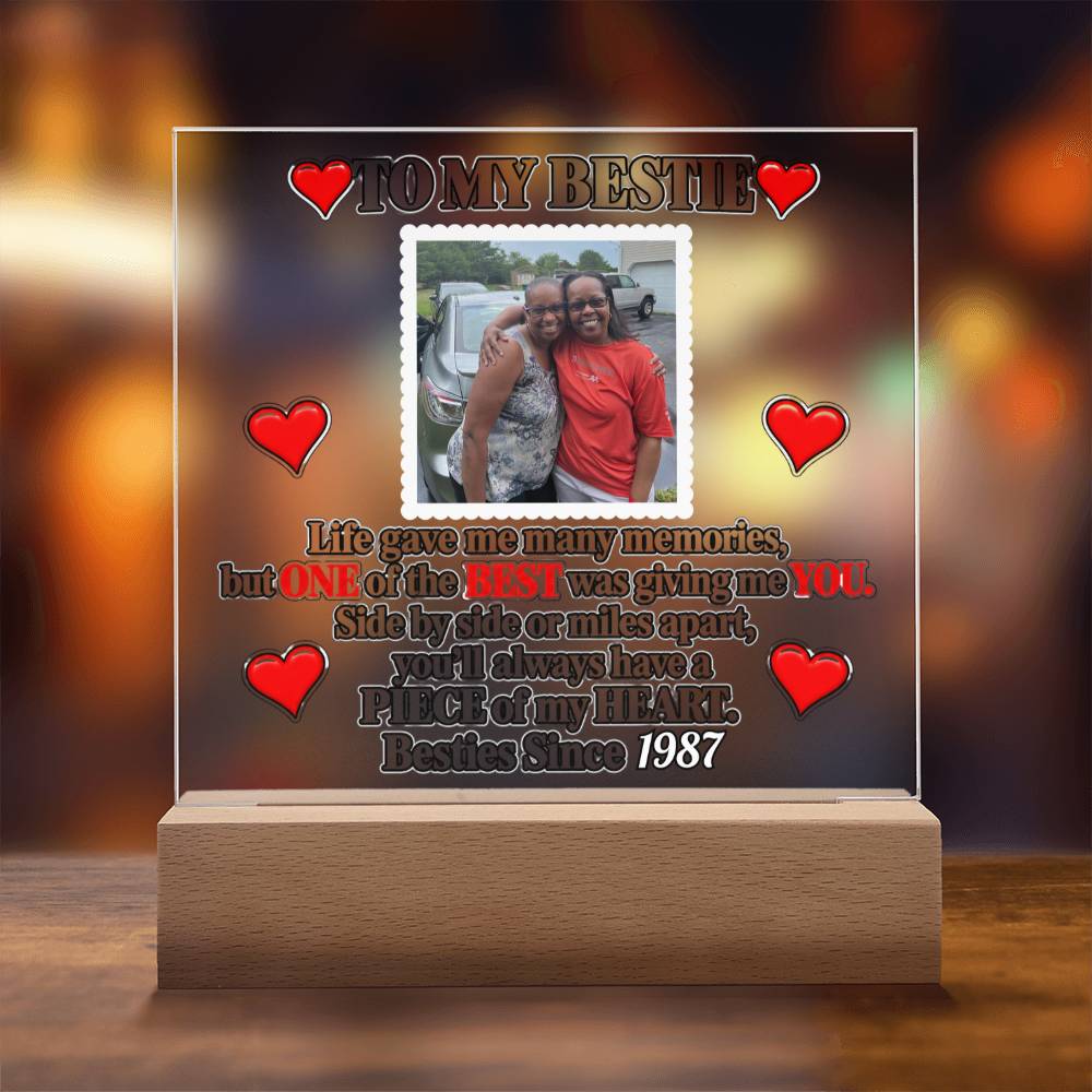 To My Bestie Acrylic Square Plaque