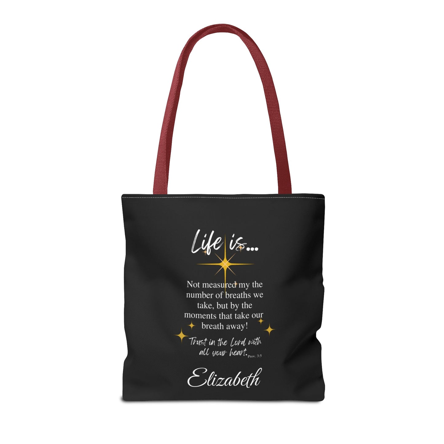 Inspirational 'Life Is...' Quote Tote Bag — Motivational Scripture Design