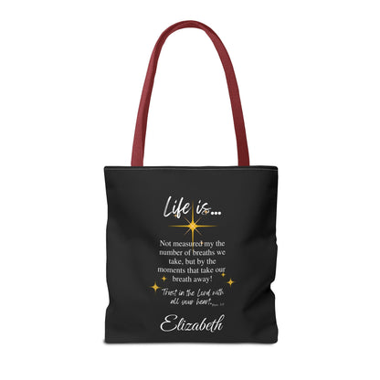Inspirational 'Life Is...' Quote Tote Bag — Motivational Scripture Design
