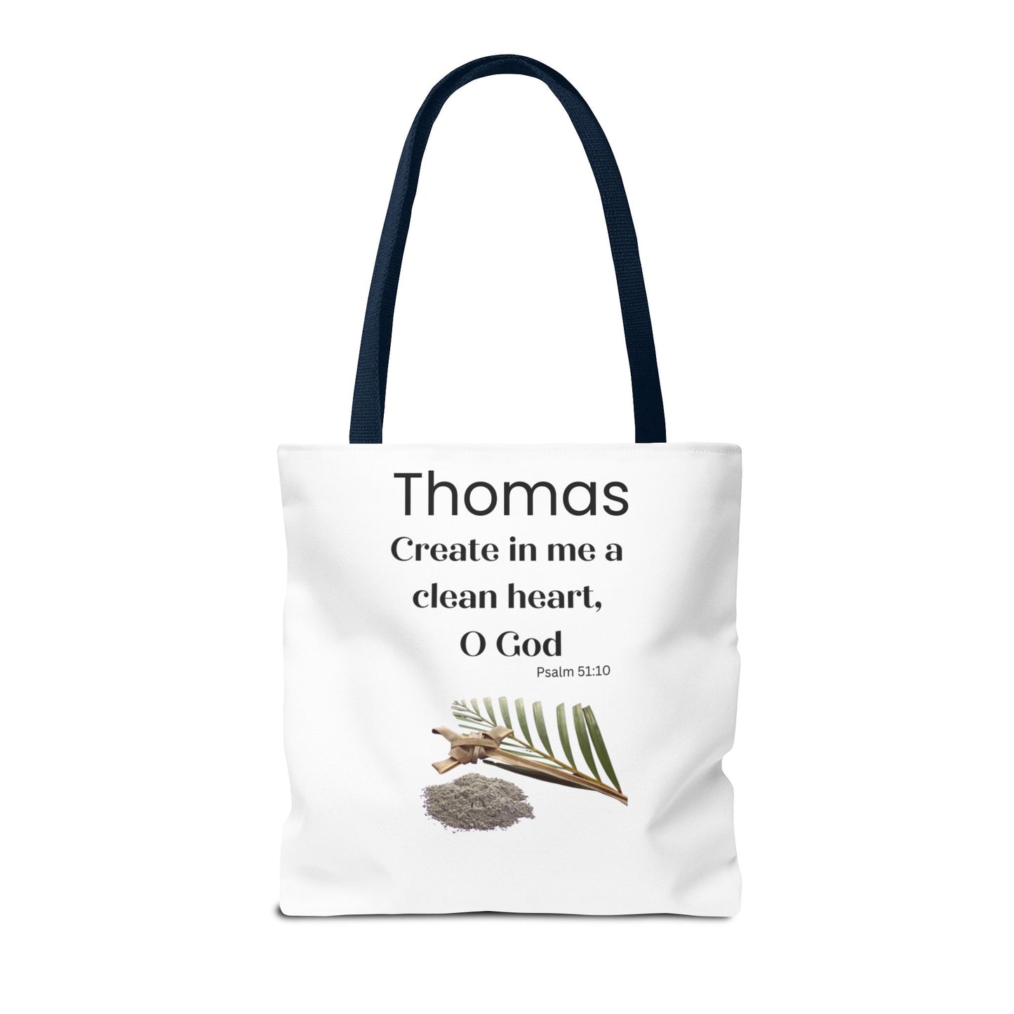Personalized Faith Tote Bag — "Create in me a clean heart, O God" (Psalm 51:10)