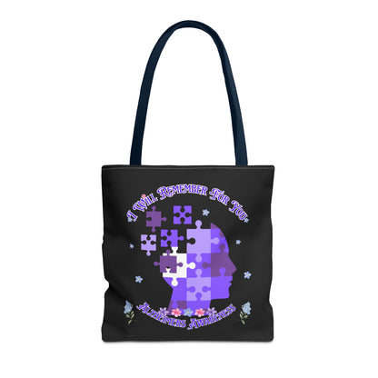 Alzheimers Awareness Puzzle Head Tote Bag