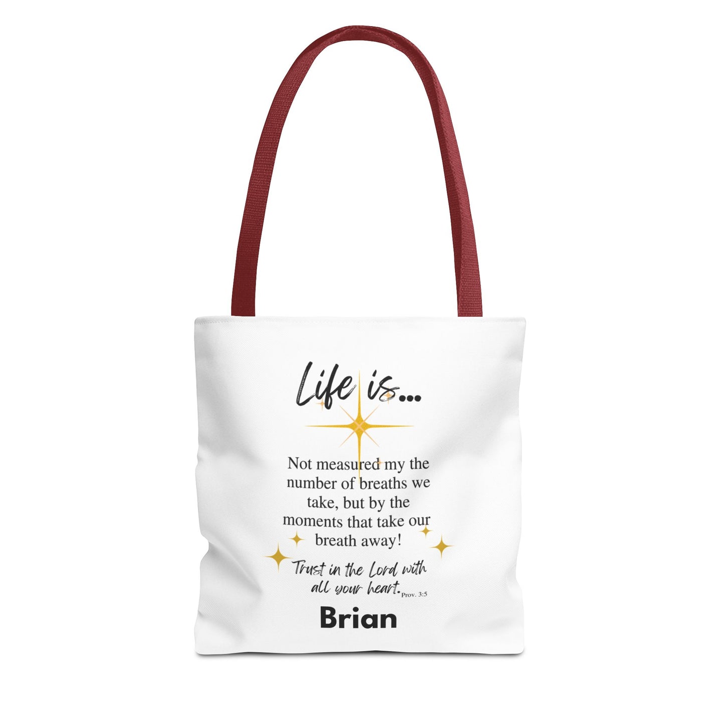 Inspirational 'Life Is...' Quote Tote Bag — Faith & Gratitude Canvas Bag