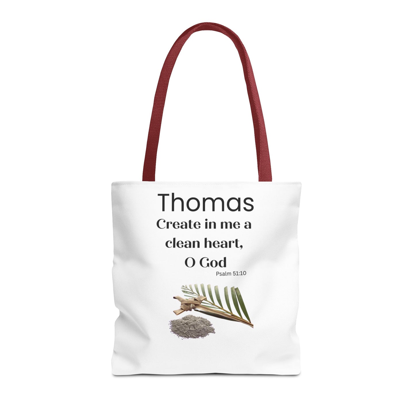 Personalized Faith Tote Bag — "Create in me a clean heart, O God" (Psalm 51:10)
