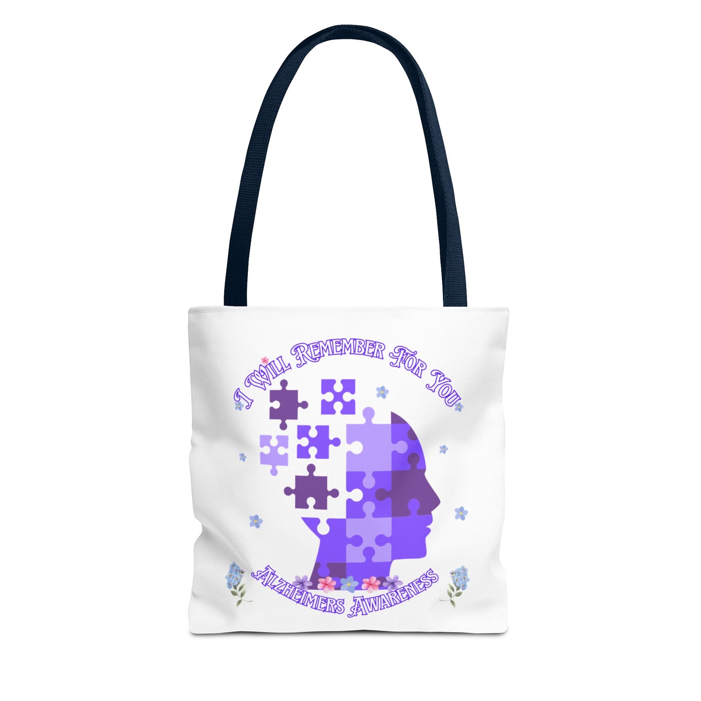 Alzheimers Awareness Puzzle Head Tote Bag — Inspirational Carryall