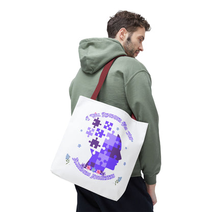 Alzheimers Awareness Puzzle Head Tote Bag — Inspirational Carryall