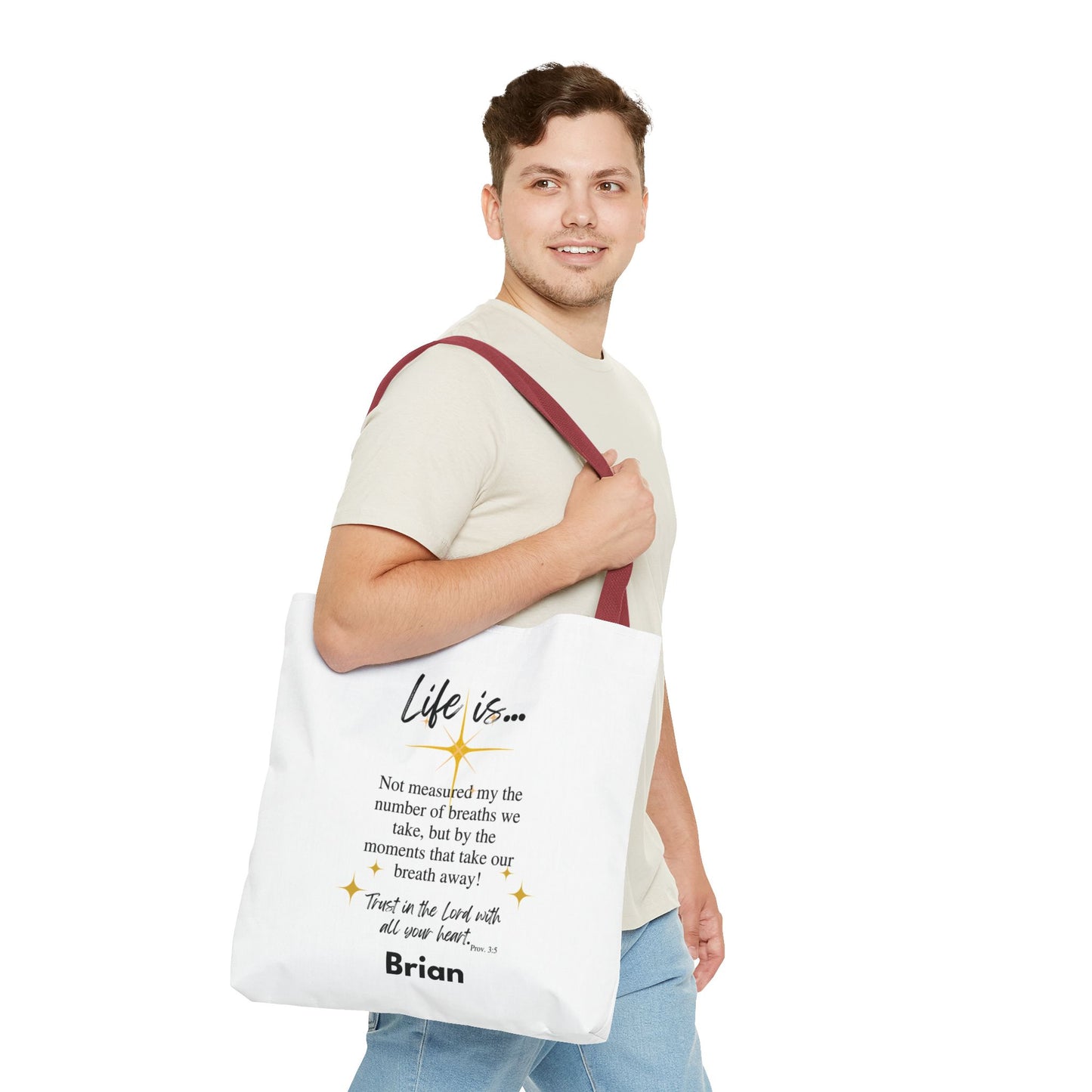 Inspirational 'Life Is...' Quote Tote Bag — Faith & Gratitude Canvas Bag