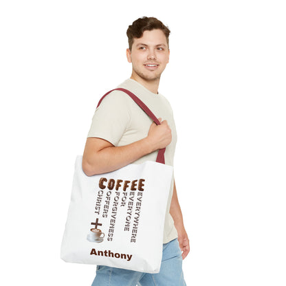 Coffee & Christ Tote Bag – Faith-Based Coffee Lover Gift