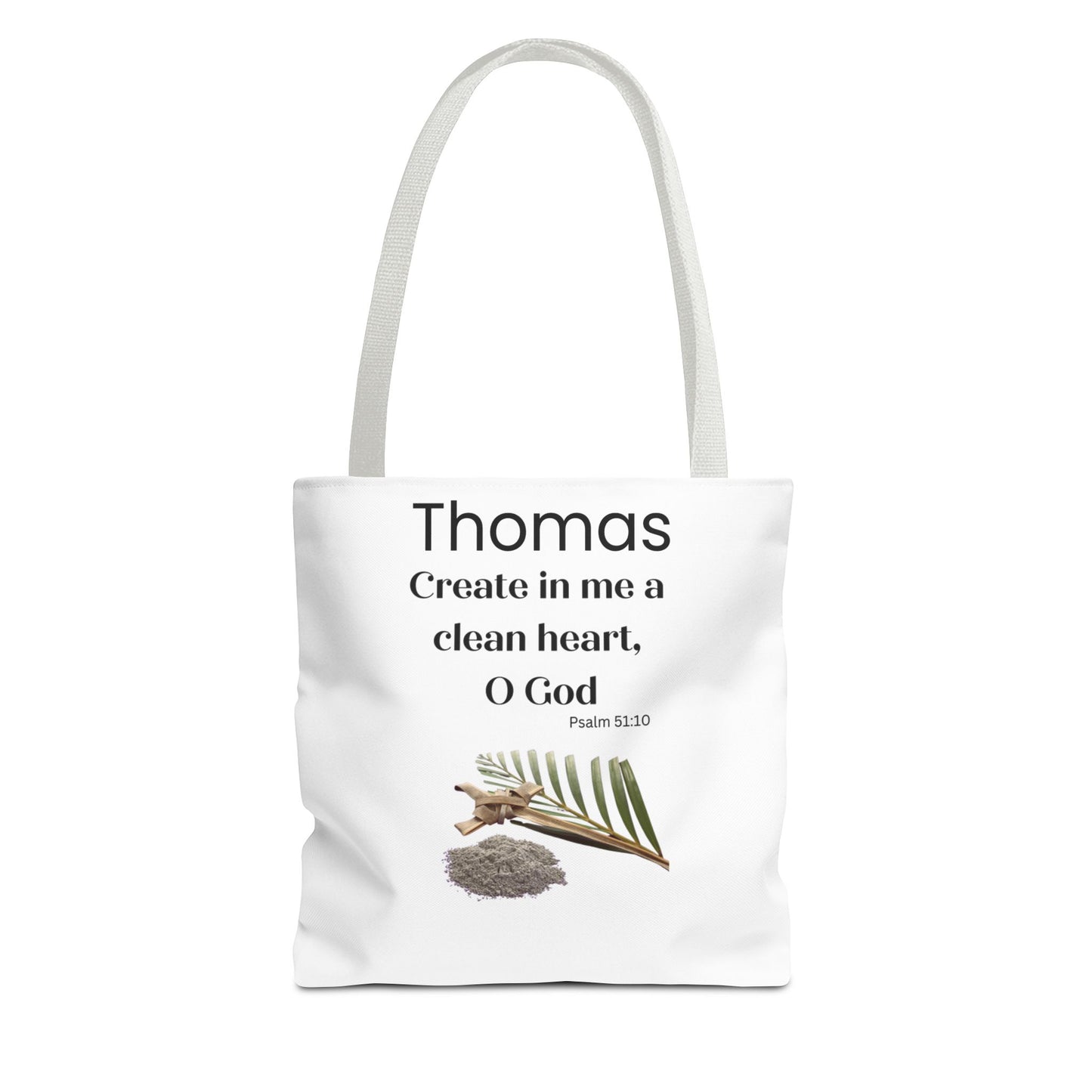 Personalized Faith Tote Bag — "Create in me a clean heart, O God" (Psalm 51:10)