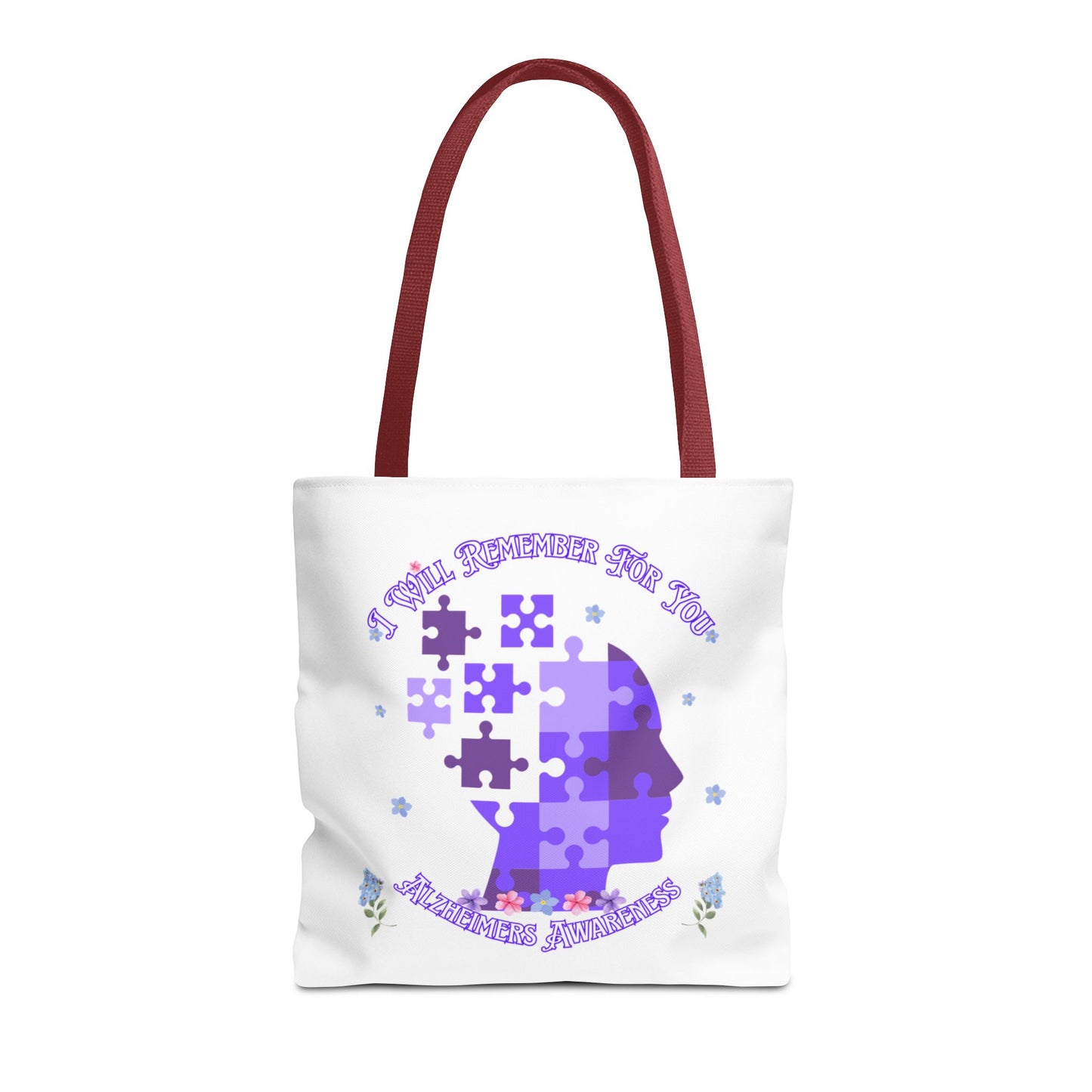 Alzheimers Awareness Puzzle Head Tote Bag — Inspirational Carryall