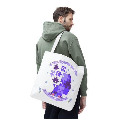 Alzheimers Awareness Puzzle Head Tote Bag — Inspirational Carryall