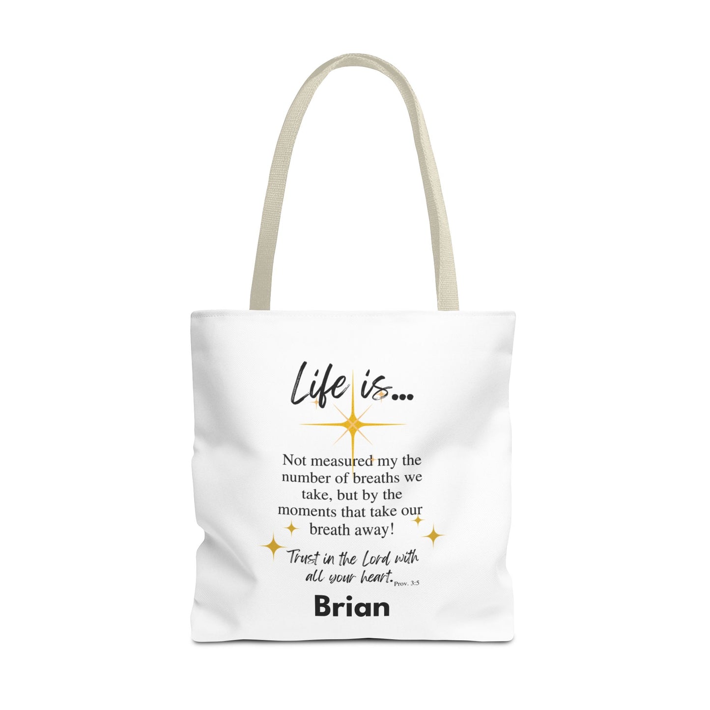 Inspirational 'Life Is...' Quote Tote Bag — Faith & Gratitude Canvas Bag