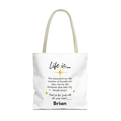 Inspirational 'Life Is...' Quote Tote Bag — Faith & Gratitude Canvas Bag