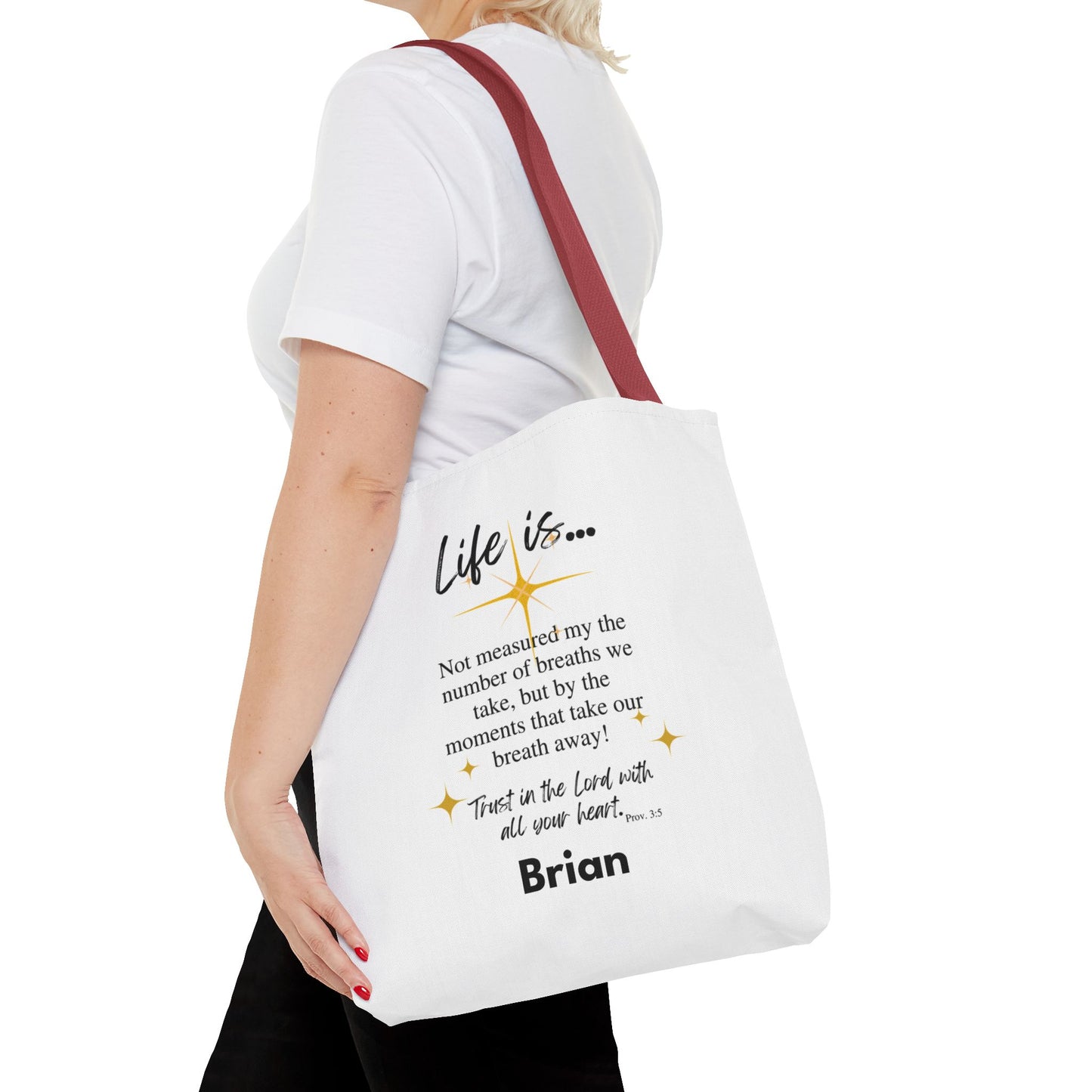 Inspirational 'Life Is...' Quote Tote Bag — Faith & Gratitude Canvas Bag