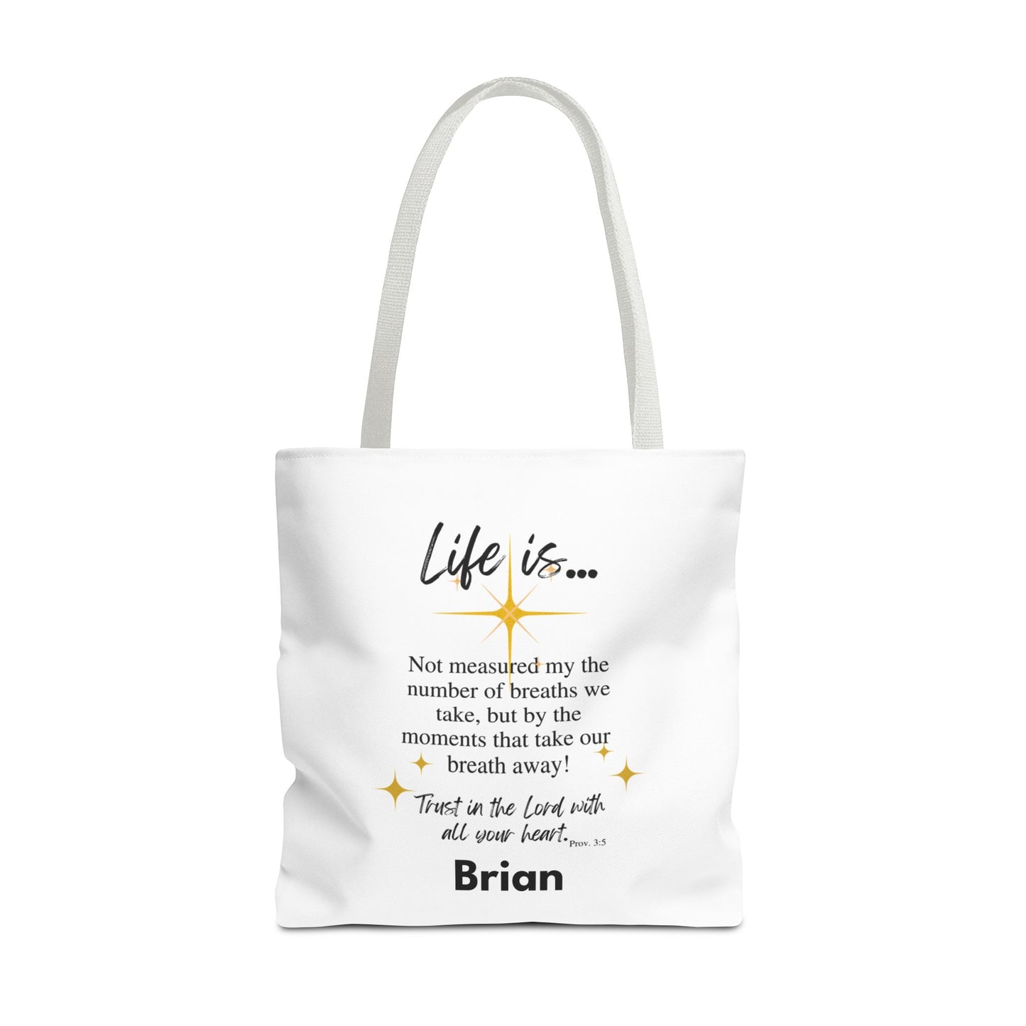 Inspirational 'Life Is...' Quote Tote Bag — Faith & Gratitude Canvas Bag