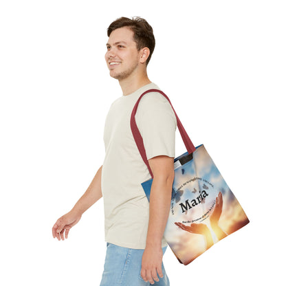Inspirational Butterfly Tote Bag — Uplifting Hands & Quote All-Over Print