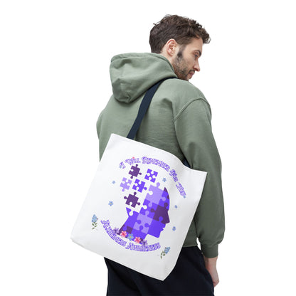 Alzheimers Awareness Puzzle Head Tote Bag — Inspirational Carryall