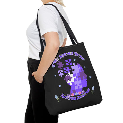 Alzheimers Awareness Puzzle Head Tote Bag