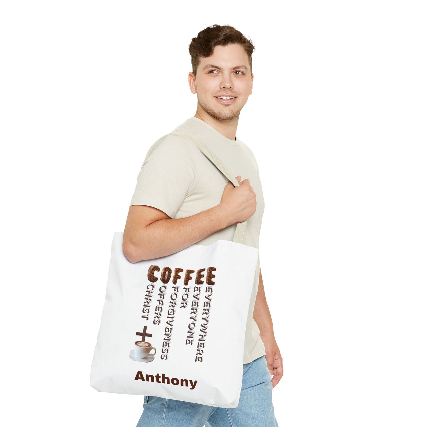 Coffee & Christ Tote Bag – Faith-Based Coffee Lover Gift