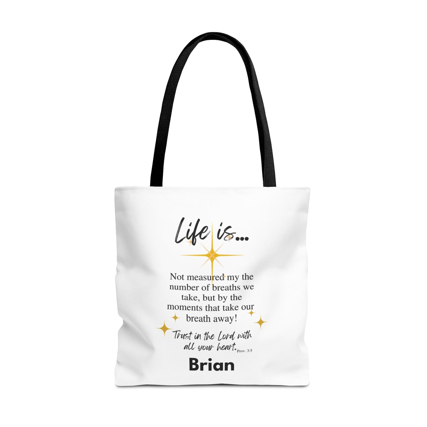 Inspirational 'Life Is...' Quote Tote Bag — Faith & Gratitude Canvas Bag