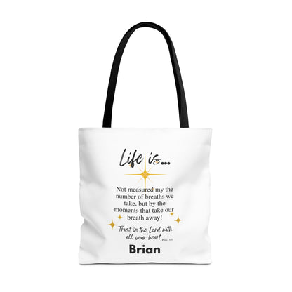 Inspirational 'Life Is...' Quote Tote Bag — Faith & Gratitude Canvas Bag
