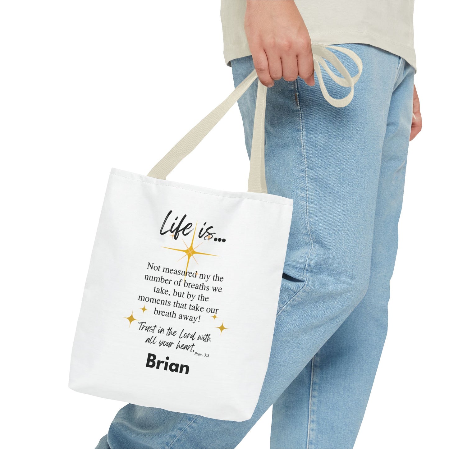 Inspirational 'Life Is...' Quote Tote Bag — Faith & Gratitude Canvas Bag