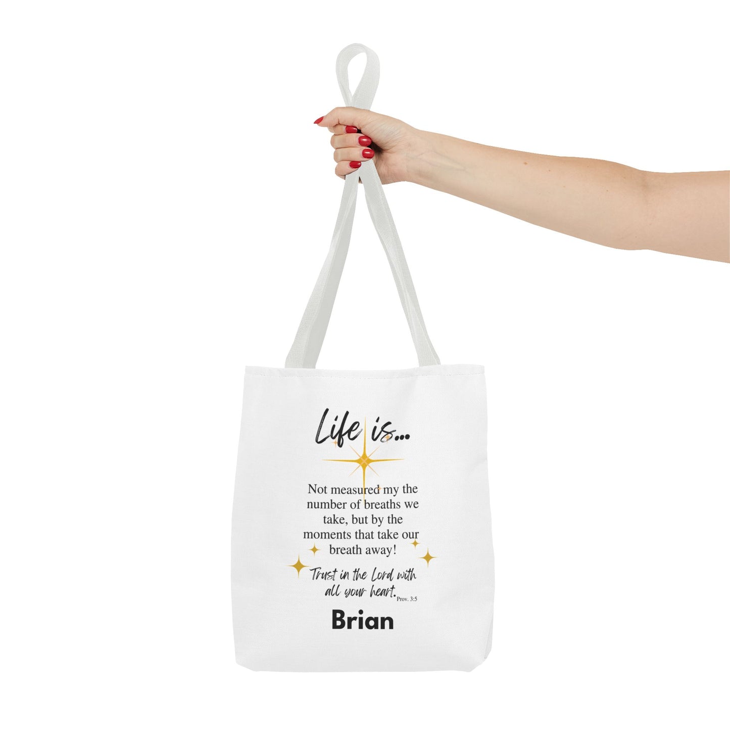 Inspirational 'Life Is...' Quote Tote Bag — Faith & Gratitude Canvas Bag
