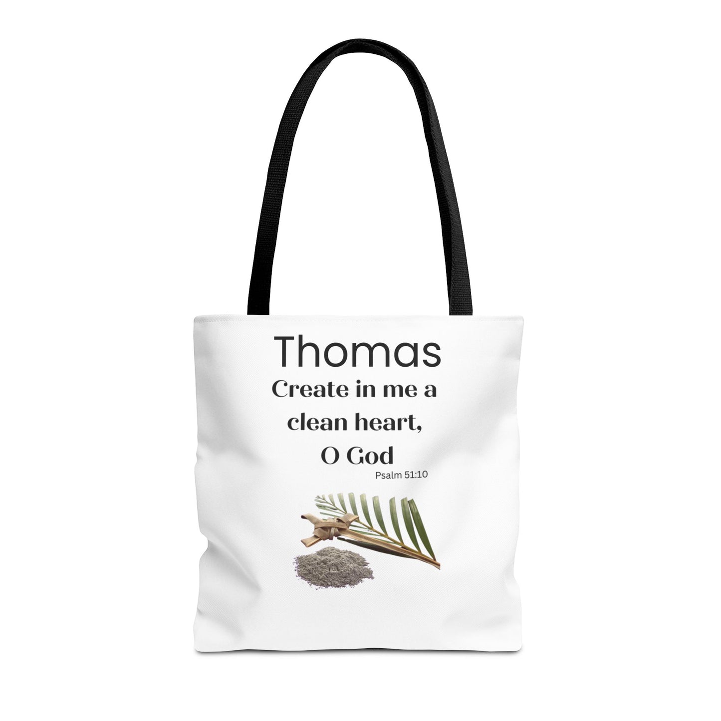 Personalized Faith Tote Bag — "Create in me a clean heart, O God" (Psalm 51:10)