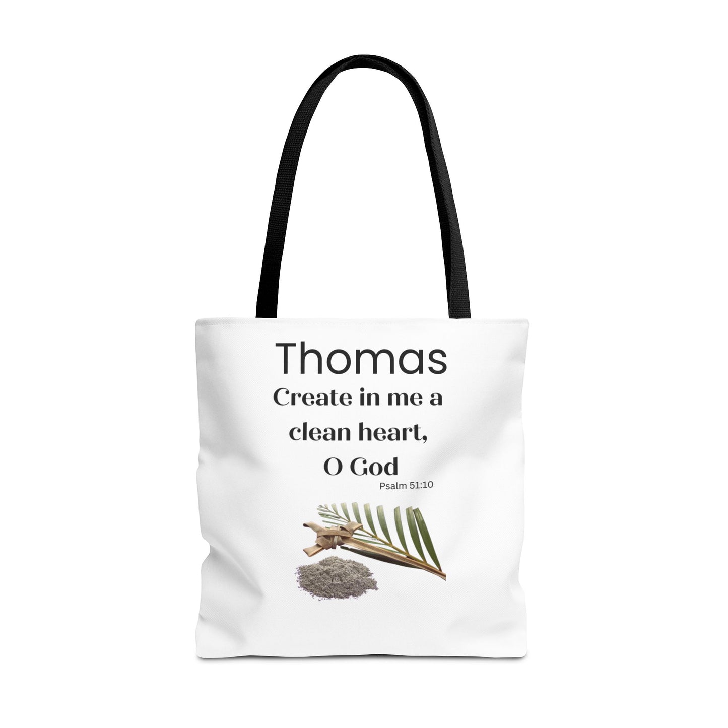 Personalized Faith Tote Bag — "Create in me a clean heart, O God" (Psalm 51:10)