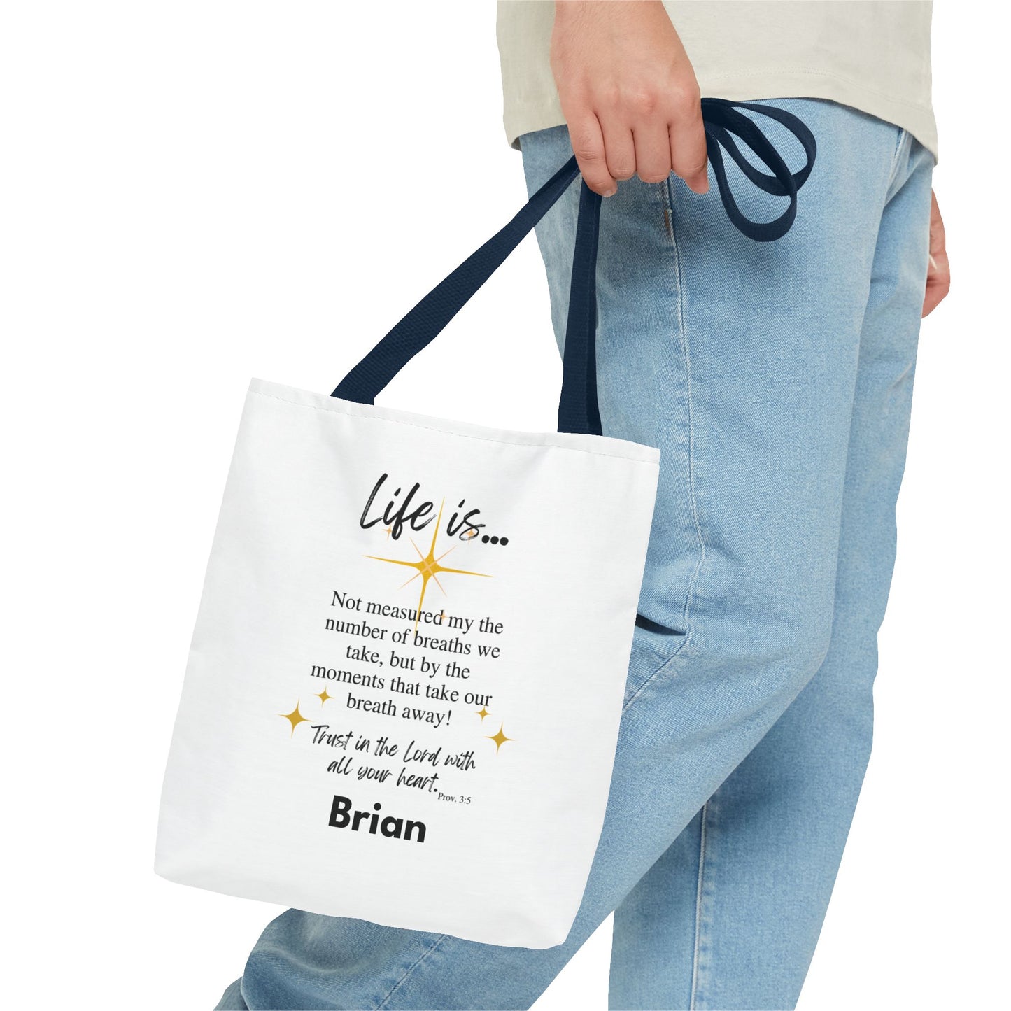 Inspirational 'Life Is...' Quote Tote Bag — Faith & Gratitude Canvas Bag