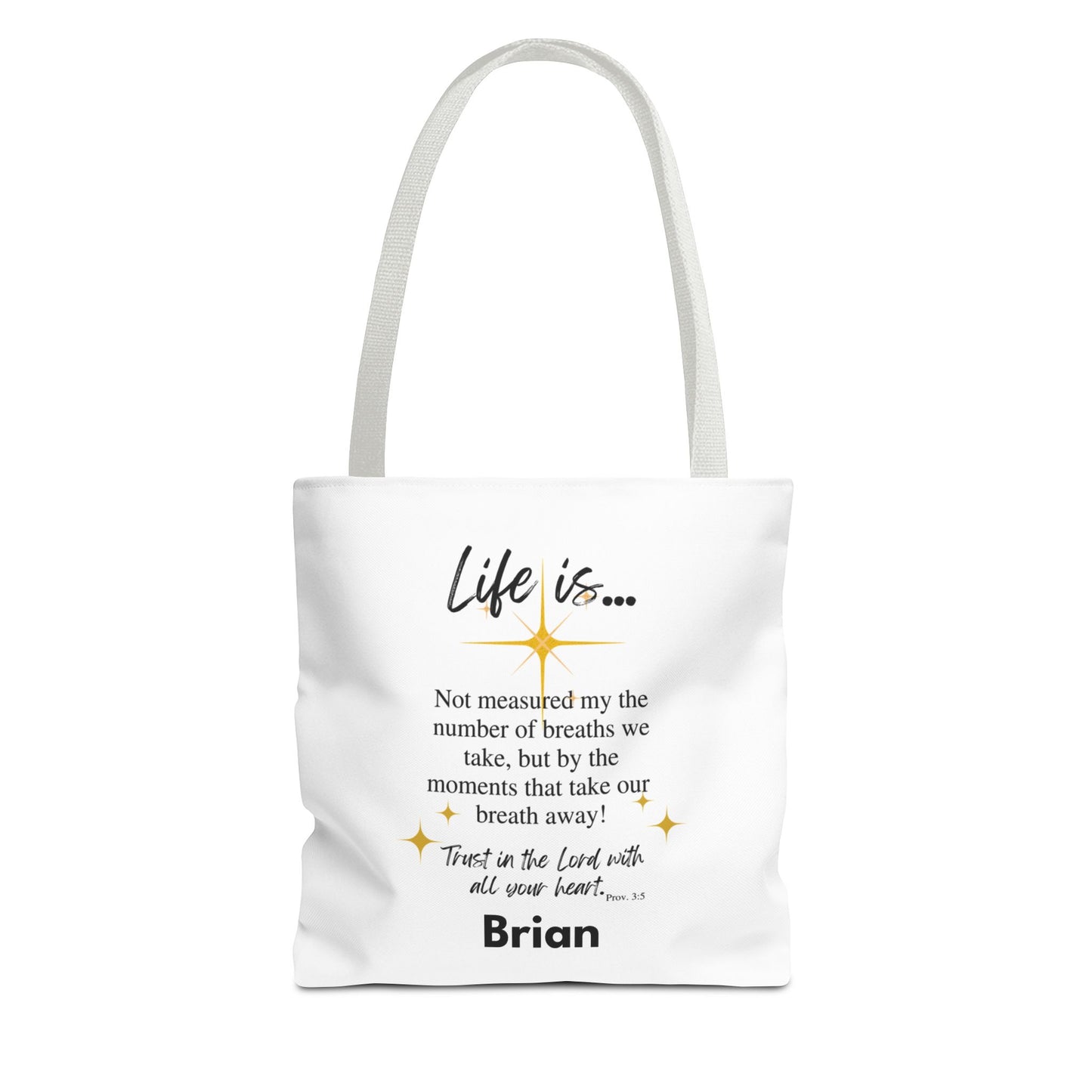 Inspirational 'Life Is...' Quote Tote Bag — Faith & Gratitude Canvas Bag