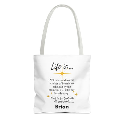 Inspirational 'Life Is...' Quote Tote Bag — Faith & Gratitude Canvas Bag