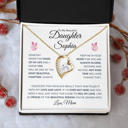 (BEST SELLER 🔥)Personalized To My Beautiful Daughter...Forever Love Necklace