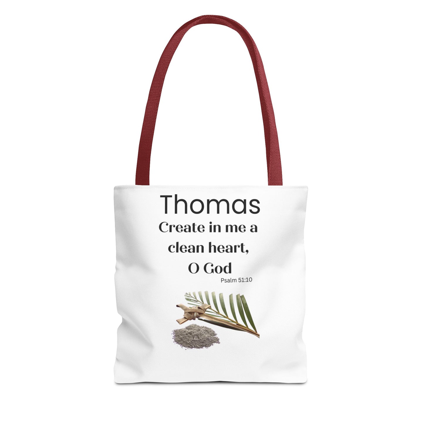 Personalized Faith Tote Bag — "Create in me a clean heart, O God" (Psalm 51:10)