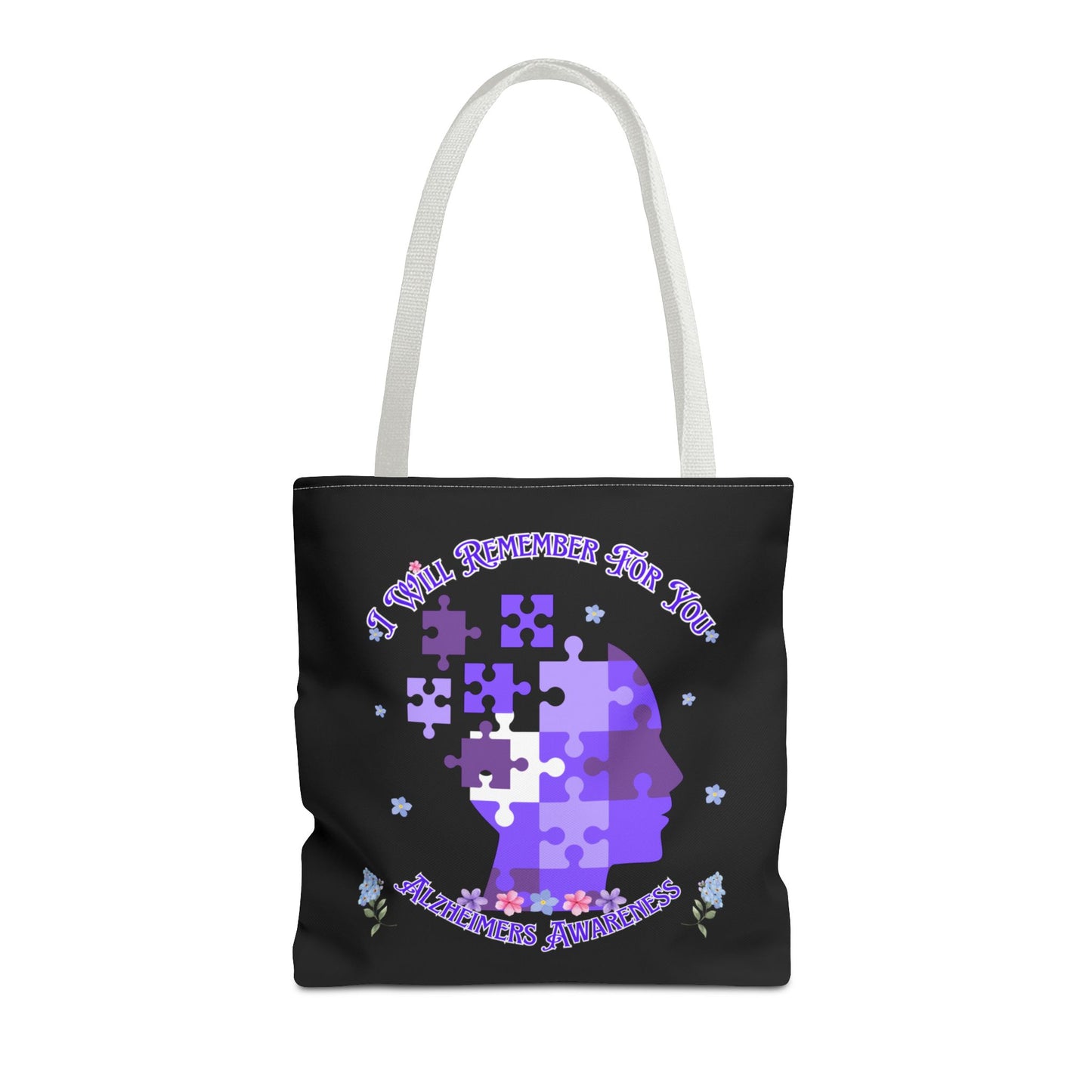 Alzheimers Awareness Puzzle Head Tote Bag