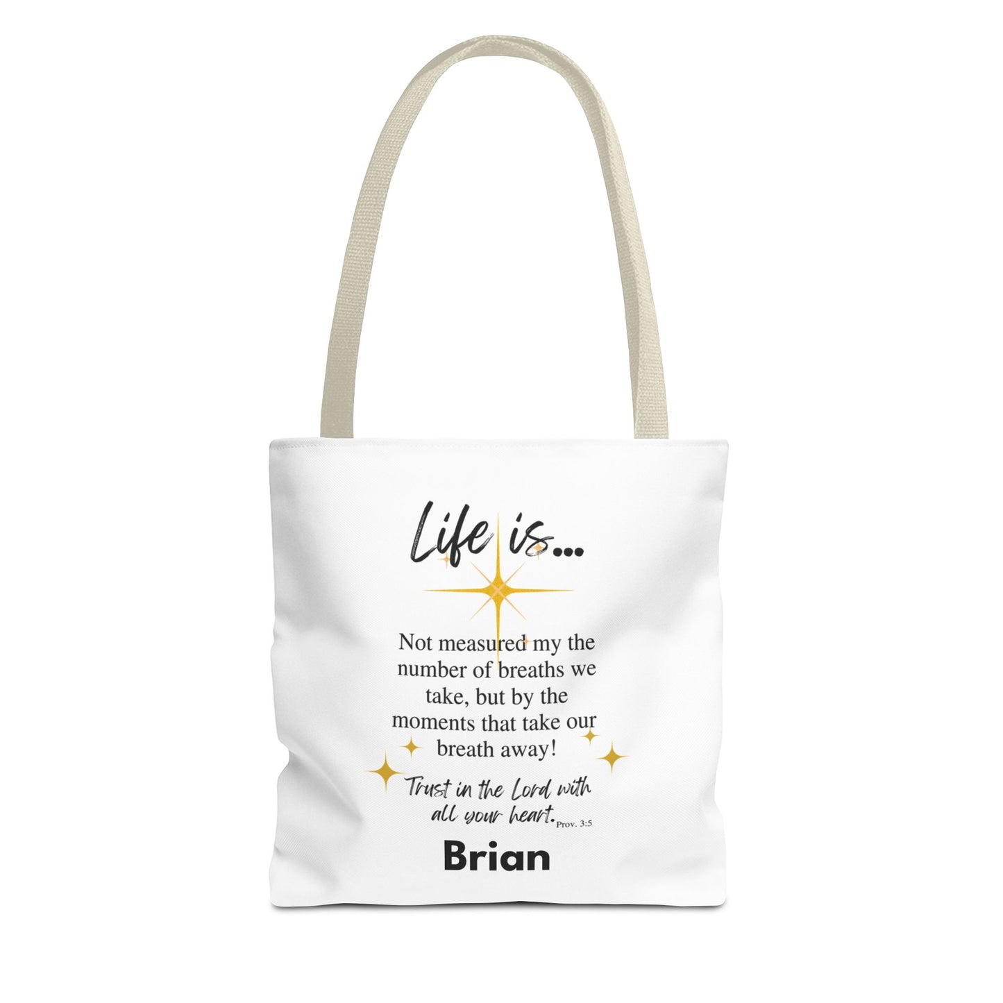 Inspirational 'Life Is...' Quote Tote Bag — Faith & Gratitude Canvas Bag
