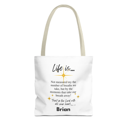 Inspirational 'Life Is...' Quote Tote Bag — Faith & Gratitude Canvas Bag