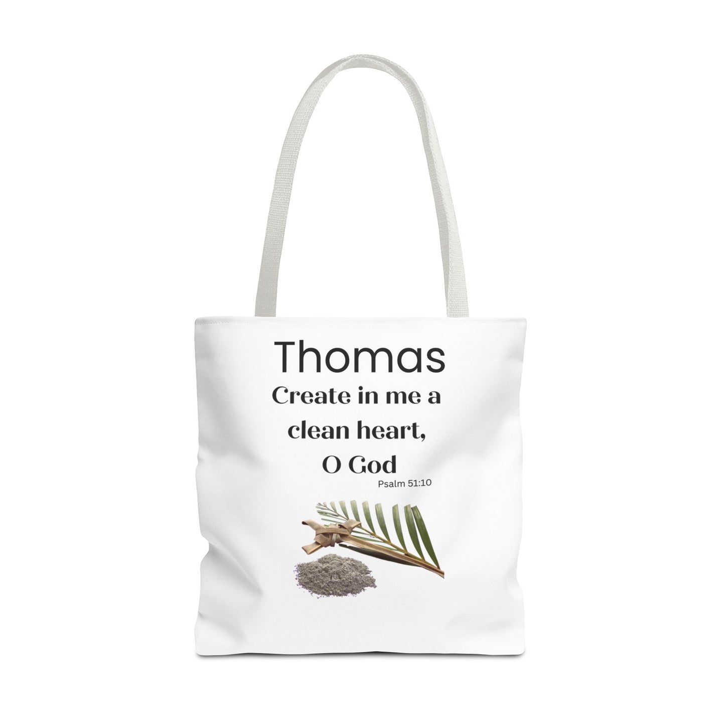Personalized Faith Tote Bag — "Create in me a clean heart, O God" (Psalm 51:10)