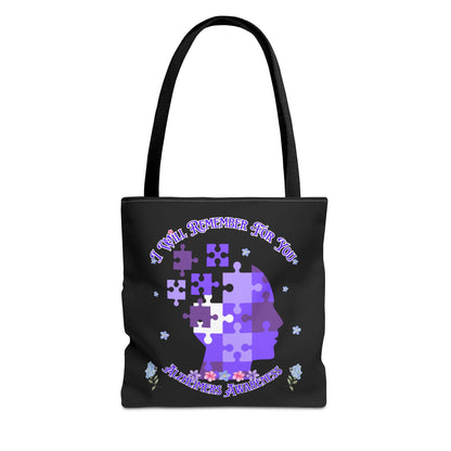 Alzheimers Awareness Puzzle Head Tote Bag