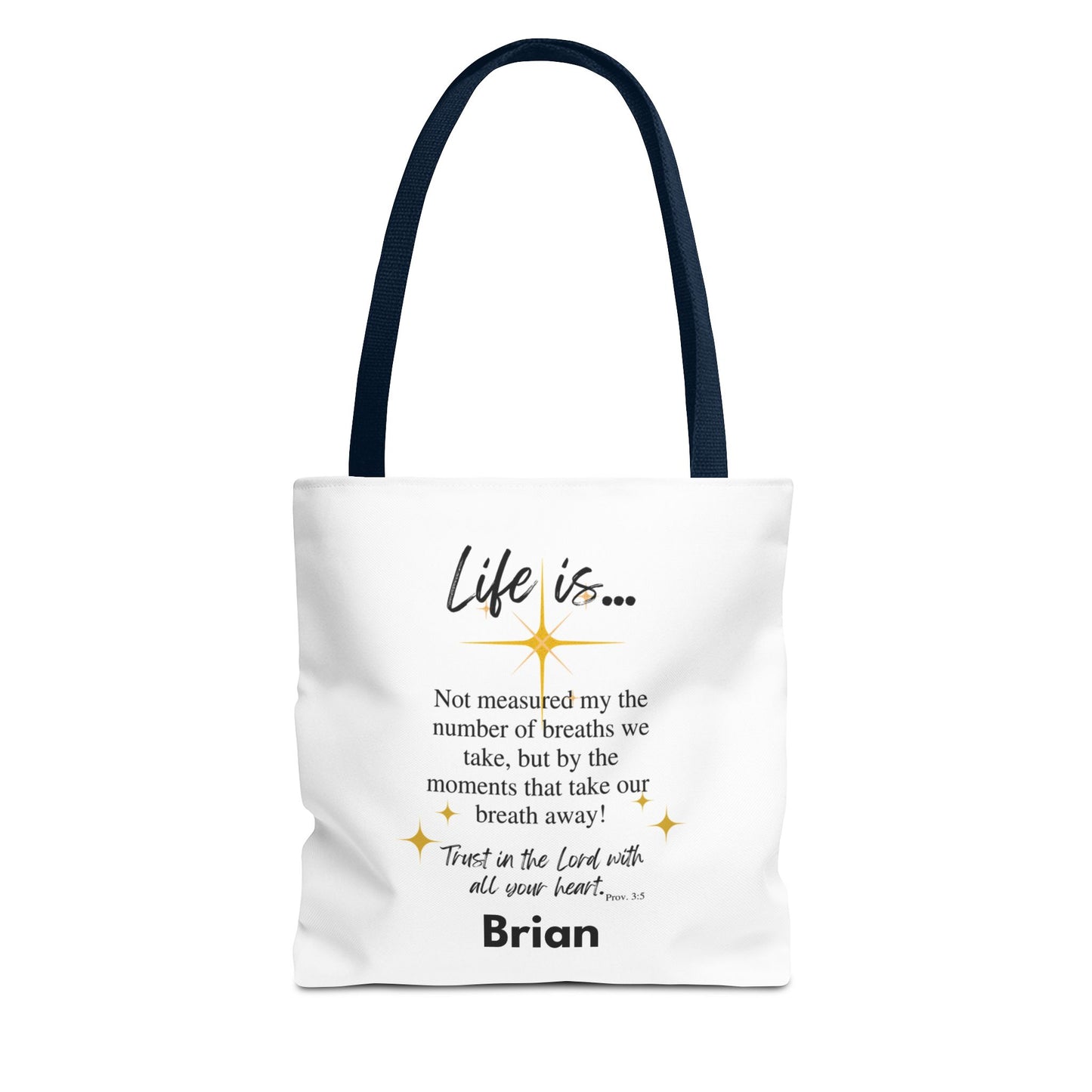 Inspirational 'Life Is...' Quote Tote Bag — Faith & Gratitude Canvas Bag