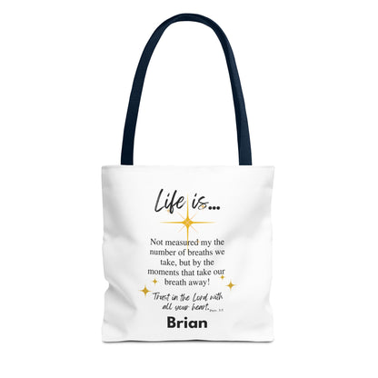 Inspirational 'Life Is...' Quote Tote Bag — Faith & Gratitude Canvas Bag