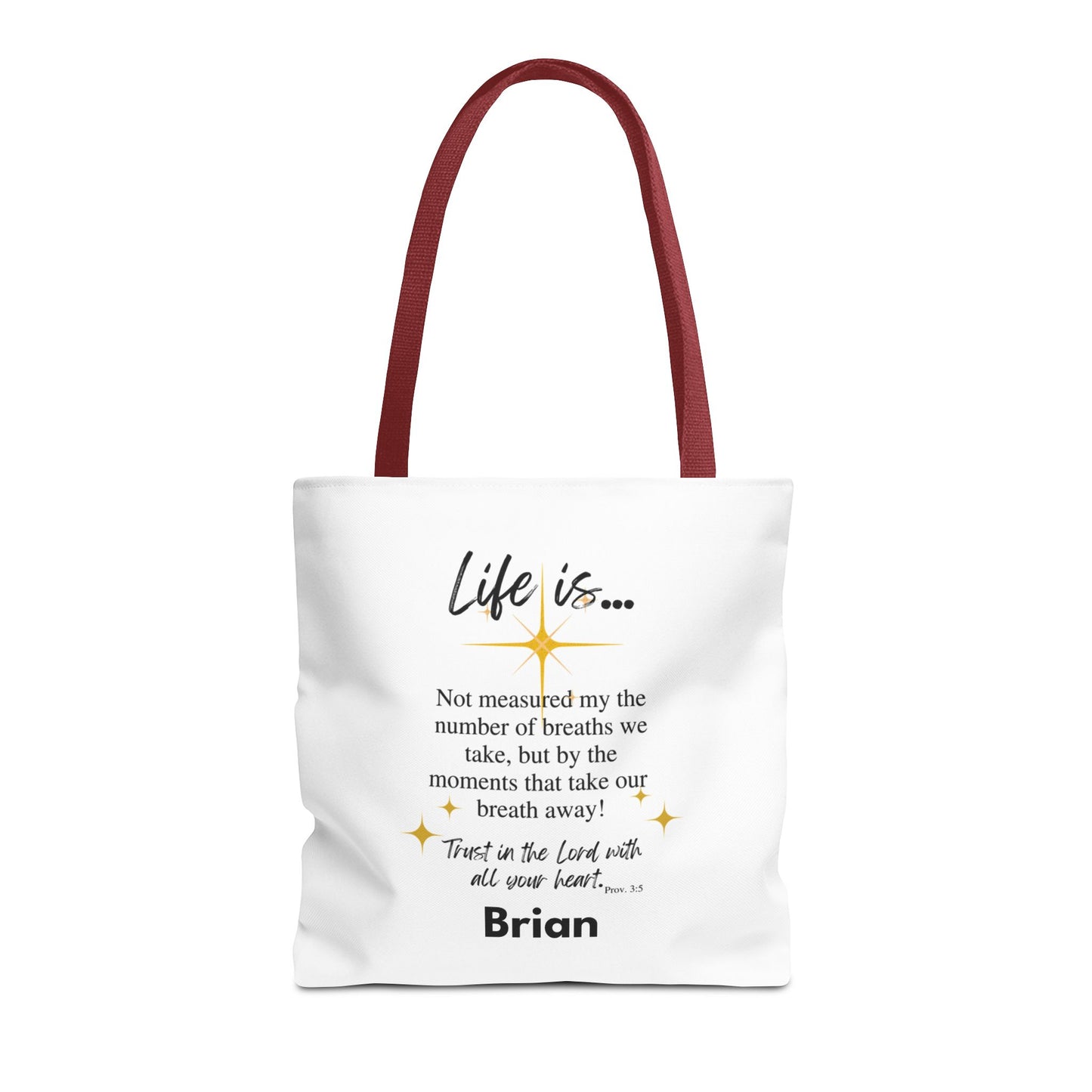 Inspirational 'Life Is...' Quote Tote Bag — Faith & Gratitude Canvas Bag