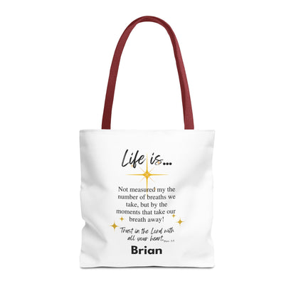 Inspirational 'Life Is...' Quote Tote Bag — Faith & Gratitude Canvas Bag
