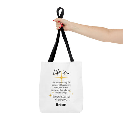Inspirational 'Life Is...' Quote Tote Bag — Faith & Gratitude Canvas Bag