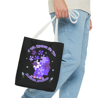 Alzheimers Awareness Puzzle Head Tote Bag