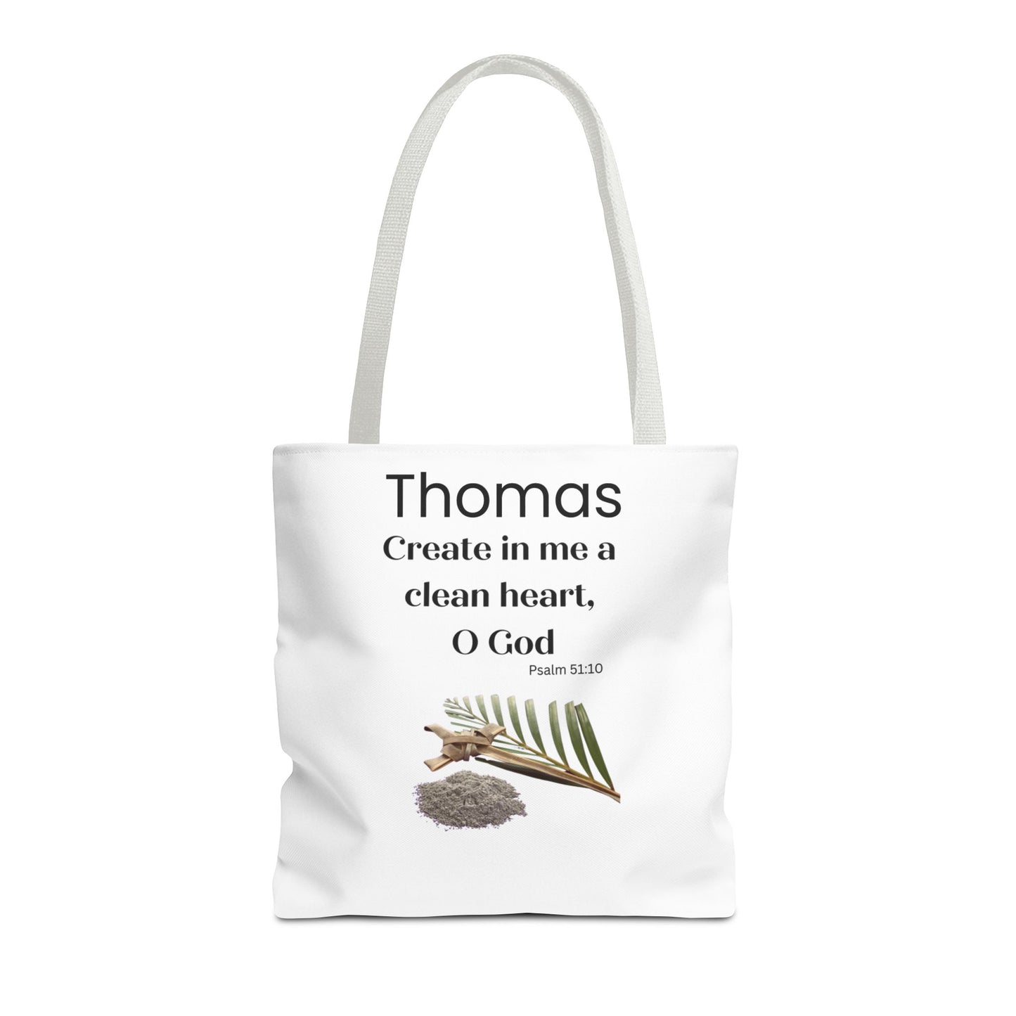 Personalized Faith Tote Bag — "Create in me a clean heart, O God" (Psalm 51:10)